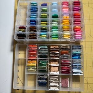 Crosstitch floss bundle, Multi-Color Thread Organizer 2 Boxes